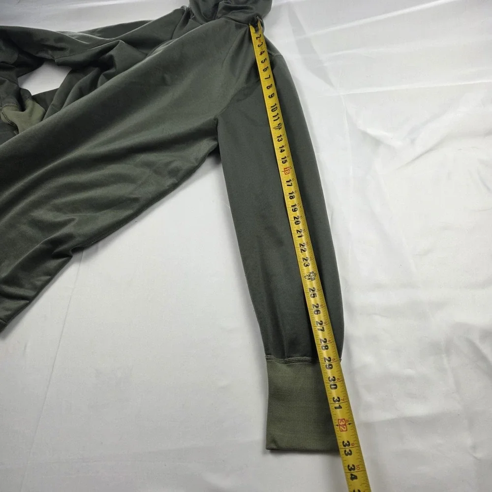 Vintage K-L Mfg Co Sleep Shirt Mens XL Green Mock Neck Zip Thermal Military